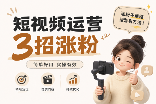 短视频运营没啥秘诀？这3招保你涨粉不翻车