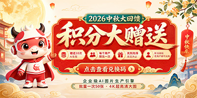 2026中秋大回馈！免费赠送10次生图啦~